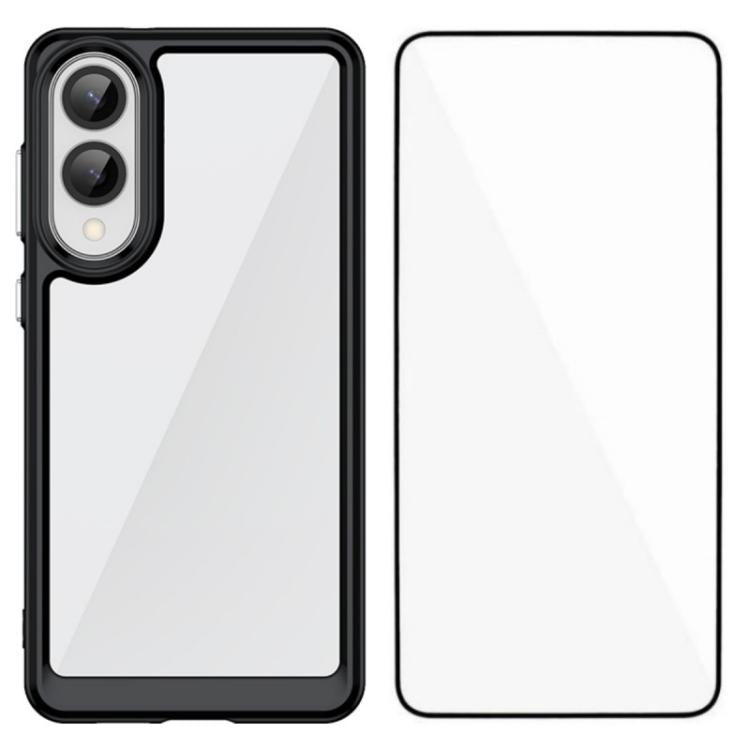 WANLONFENG - Custodia per telefono in TPU acrilico con pulsanti galvanizzati e protezione per lo schermo, For Galaxy S26 FE 5G, For Galaxy S26+ 5G, For Galaxy S26 Ultra 5G, For Galaxy S26 5G, For Galaxy A57 5G, For Galaxy A37 5G, For Galaxy A27 5G     ...