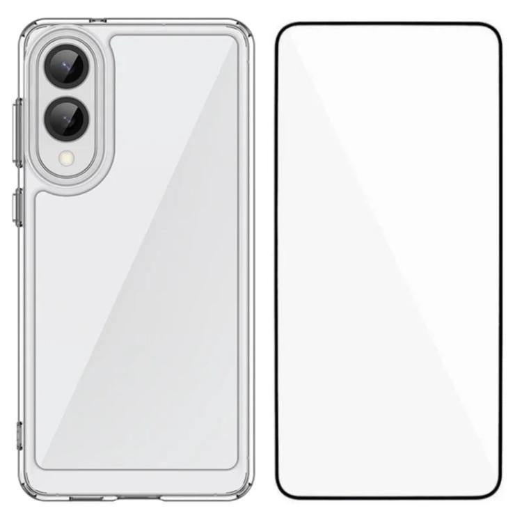 WANLONFENG - Custodia per telefono in TPU acrilico con pulsanti galvanizzati e protezione per lo schermo, For Galaxy S26 FE 5G, For Galaxy S26+ 5G, For Galaxy S26 Ultra 5G, For Galaxy S26 5G, For Galaxy A57 5G, For Galaxy A37 5G, For Galaxy A27 5G     ...
