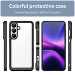 WANLONFENG - Custodia per telefono in TPU acrilico con pulsanti galvanizzati e protezione per lo schermo, For Galaxy S26 FE 5G, For Galaxy S26+ 5G, For Galaxy S26 Ultra 5G, For Galaxy S26 5G, For Galaxy A57 5G, For Galaxy A37 5G, For Galaxy A27 5G     ...