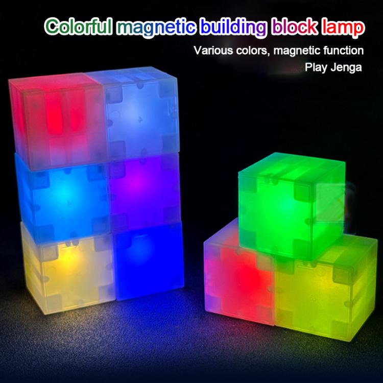 Cubo magnetico da 2,5 cm, blocchi da costruzione, luci notturne a LED, giocattolo decorativo.