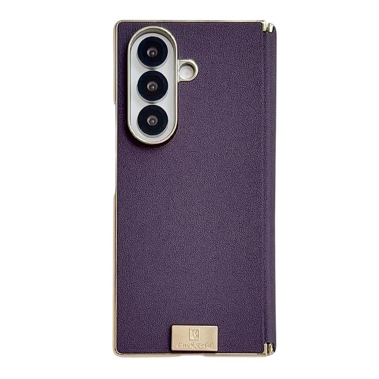 Custodia per telefono in PU con design supercar a doppio asse galvanizzato, For Galaxy Z Fold8 Ultra 5G, For Galaxy Z Fold7, For Galaxy Z Fold6, For Galaxy Z Fold5