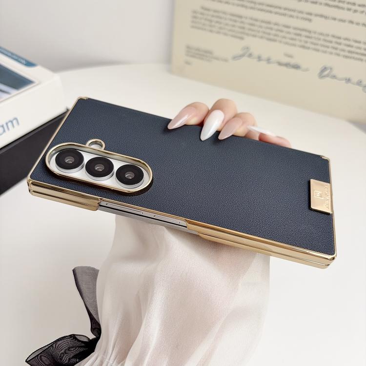 Custodia per telefono in PU con design supercar a doppio asse galvanizzato, For Galaxy Z Fold8 Ultra 5G, For Galaxy Z Fold7, For Galaxy Z Fold6, For Galaxy Z Fold5