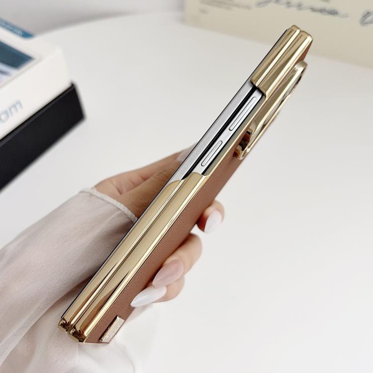 Custodia per telefono in PU con design supercar a doppio asse galvanizzato, For Galaxy Z Fold8 Ultra 5G, For Galaxy Z Fold7, For Galaxy Z Fold6, For Galaxy Z Fold5
