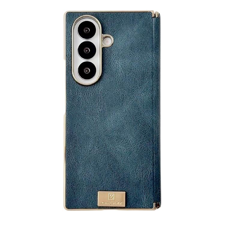 Custodia per telefono in PU con texture Crazy Horse a doppio asse galvanizzato., For Galaxy Z Fold8 Ultra 5G, For Galaxy Z Fold7, For Galaxy Z Fold6, For Galaxy Z Fold5