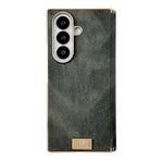 Custodia per telefono in PU con texture Crazy Horse a doppio asse galvanizzato., For Galaxy Z Fold8 Ultra 5G, For Galaxy Z Fold7, For Galaxy Z Fold6, For Galaxy Z Fold5