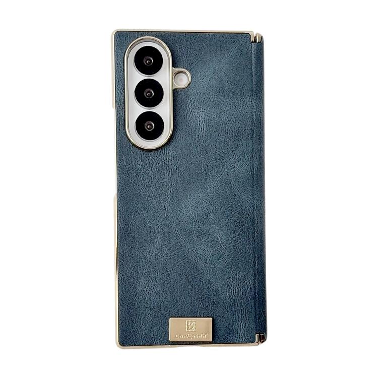Custodia per telefono in PU con texture Crazy Horse a doppio asse galvanizzato., For Galaxy Z Fold8 Ultra 5G, For Galaxy Z Fold7, For Galaxy Z Fold6, For Galaxy Z Fold5