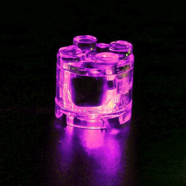 Blocchi da costruzione rotondi 2x2 con luci LED e accessori, giocattolo educativo fai da te