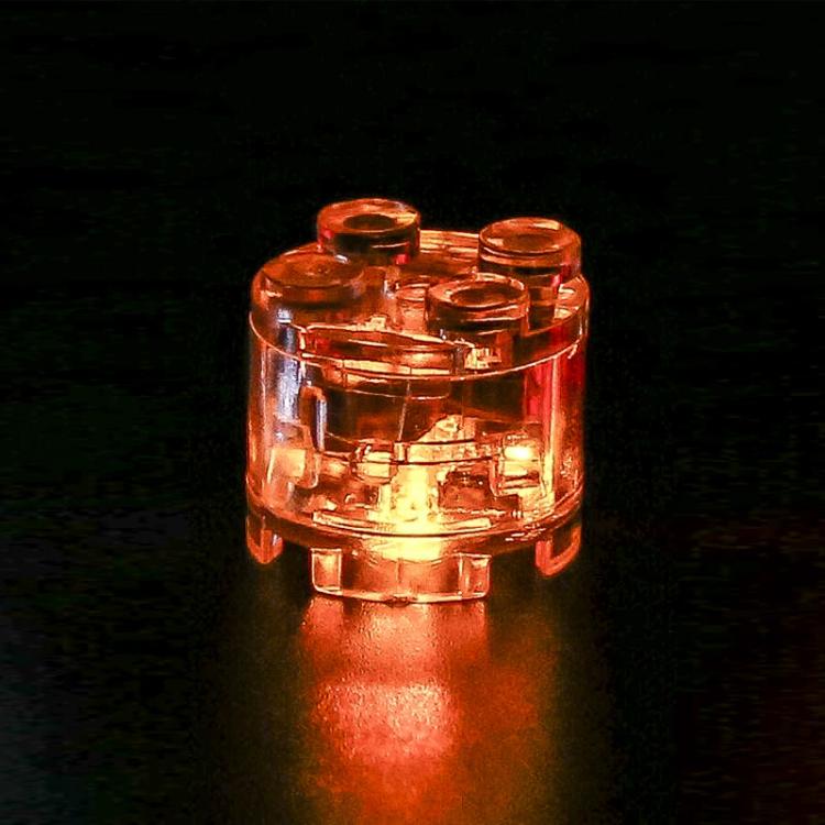 Blocchi da costruzione rotondi 2x2 con luci LED e accessori, giocattolo educativo fai da te