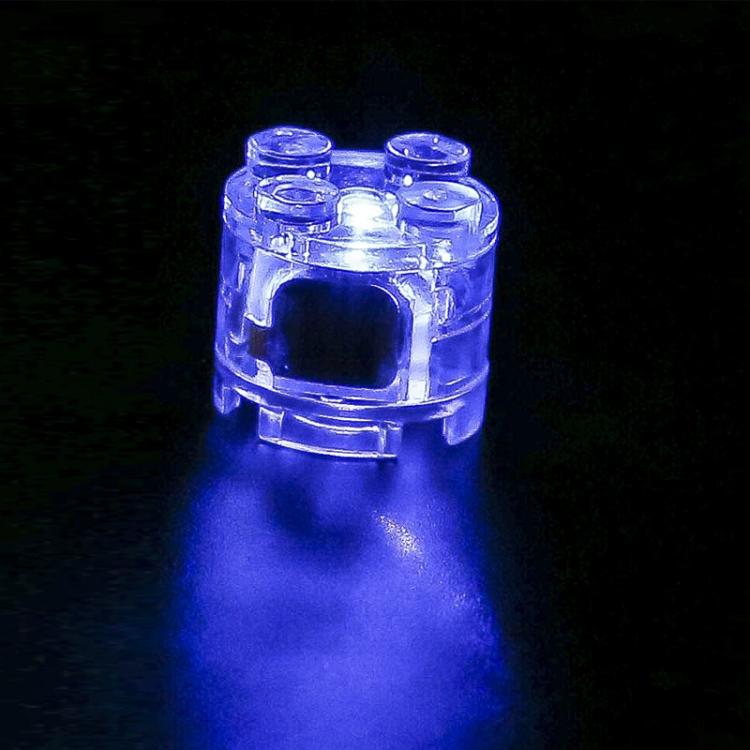 Blocchi da costruzione rotondi 2x2 con luci LED e accessori, giocattolo educativo fai da te