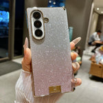 Custodia per telefono in PC con doppia cerniera e logo a gradiente, galvanizzata, con targhetta personalizzata., For Galaxy Z Fold7, For Galaxy Z Fold6, For Galaxy Z Fold5