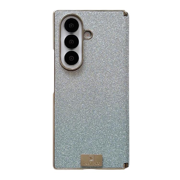 Custodia per telefono in PC con doppia cerniera e logo a gradiente, galvanizzata, con targhetta personalizzata., For Galaxy Z Fold7, For Galaxy Z Fold6, For Galaxy Z Fold5
