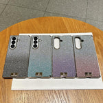 Custodia per telefono in PC con doppia cerniera e logo a gradiente, galvanizzata, con targhetta personalizzata., For Galaxy Z Fold7, For Galaxy Z Fold6, For Galaxy Z Fold5