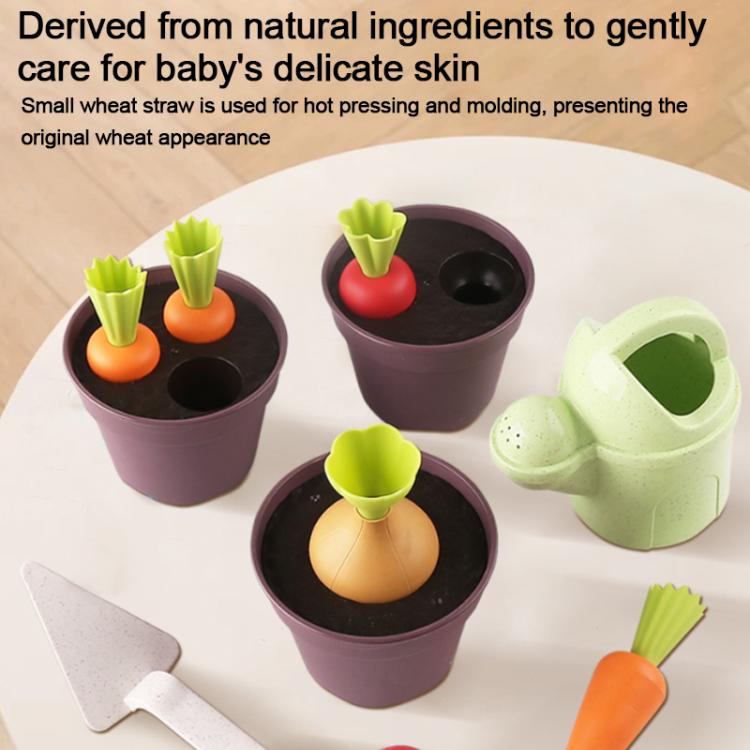 Set di piante in vaso per giochi di ruolo e apprendimento precoce con paglia di grano., Potted Plant Set