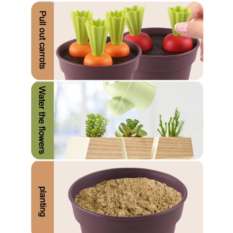Set di piante in vaso per giochi di ruolo e apprendimento precoce con paglia di grano., Potted Plant Set