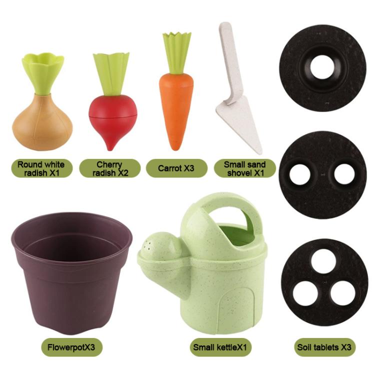 Set di piante in vaso per giochi di ruolo e apprendimento precoce con paglia di grano., Potted Plant Set