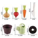 Set di piante in vaso per giochi di ruolo e apprendimento precoce con paglia di grano., Potted Plant Set