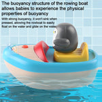 Barca a forma di pinguino elettrica girevole a 360 gradi con spruzzatore d'acqua, giocattolo da bagno per bambini.