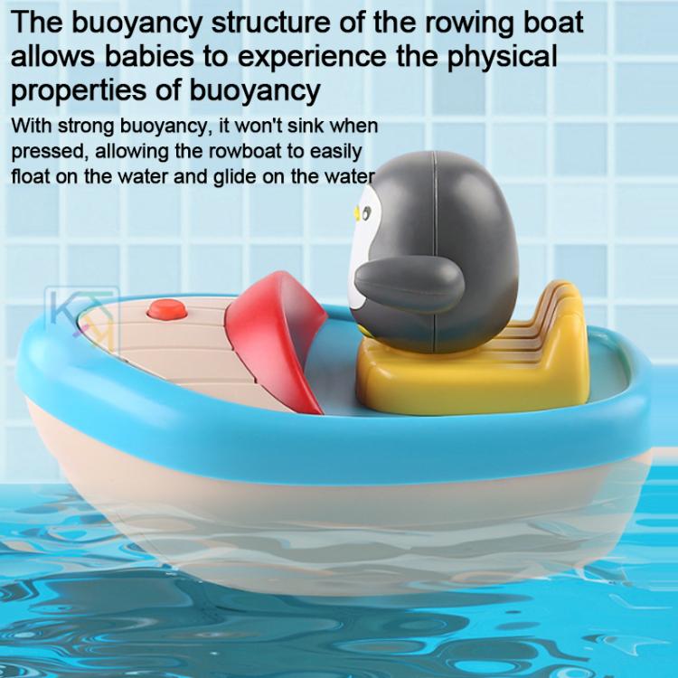 Barca a forma di pinguino elettrica girevole a 360 gradi con spruzzatore d'acqua, giocattolo da bagno per bambini.