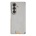 Custodia per telefono in PU con texture effetto seta a doppio asse galvanizzato, For Galaxy Z Fold8 Ultra 5G, For Galaxy Z Fold7, For Galaxy Z Fold6, For Galaxy Z Fold5