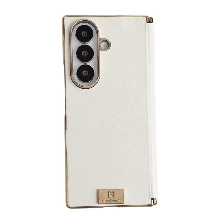 Custodia per telefono in PU con texture effetto seta a doppio asse galvanizzato, For Galaxy Z Fold8 Ultra 5G, For Galaxy Z Fold7, For Galaxy Z Fold6, For Galaxy Z Fold5