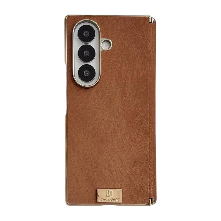 Custodia per telefono in PU con texture effetto seta a doppio asse galvanizzato, For Galaxy Z Fold8 Ultra 5G, For Galaxy Z Fold7, For Galaxy Z Fold6, For Galaxy Z Fold5