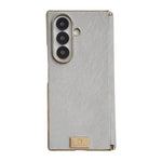 Custodia per telefono in PU con texture effetto seta a doppio asse galvanizzato, For Galaxy Z Fold8 Ultra 5G, For Galaxy Z Fold7, For Galaxy Z Fold6, For Galaxy Z Fold5