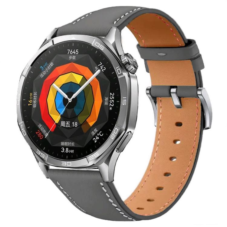 Cinturino in pelle con pulsante di pressione, 22mm