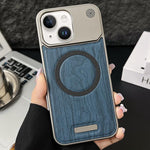 Custodia magnetica antiurto per telefono in PC con effetto legno., For iPhone 13 / 14, For iPhone 14 Pro, For iPhone 14 Pro Max, For iPhone 12 Pro Max / 13 Pro Max