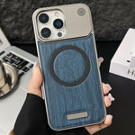 Custodia magnetica antiurto per telefono in PC con effetto legno., For iPhone 13 / 14, For iPhone 14 Pro, For iPhone 14 Pro Max, For iPhone 12 Pro Max / 13 Pro Max