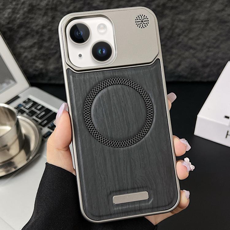 Custodia magnetica antiurto per telefono in PC con effetto legno., For iPhone 15 Pro Max, For iPhone 15 Pro, For iPhone 15 Plus / 14 Plus, For iPhone 15