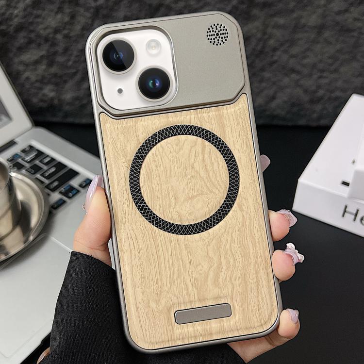 Custodia magnetica antiurto per telefono in PC con effetto legno., For iPhone 15 Pro Max, For iPhone 15 Pro, For iPhone 15 Plus / 14 Plus, For iPhone 15