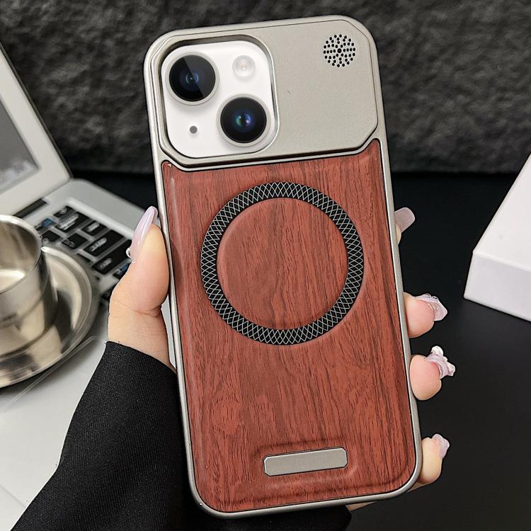 Custodia magnetica antiurto per telefono in PC con effetto legno., For iPhone 15 Pro Max, For iPhone 15 Pro, For iPhone 15 Plus / 14 Plus, For iPhone 15