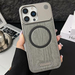 Custodia magnetica antiurto per telefono in PC con effetto legno., For iPhone 15 Pro Max, For iPhone 15 Pro, For iPhone 15 Plus / 14 Plus, For iPhone 15