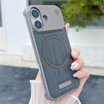 Custodia magnetica antiurto per telefono in PC con effetto legno., For iPhone 16 Pro Max, For iPhone 16 Pro, For iPhone 16 Plus, For iPhone 16