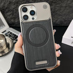 Custodia magnetica antiurto per telefono in PC con effetto legno., For iPhone 16 Pro Max, For iPhone 16 Pro, For iPhone 16 Plus, For iPhone 16
