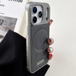 Custodia magnetica antiurto per telefono in PC con effetto legno., For iPhone 17 Pro Max, For iPhone 17 Pro, For iPhone 17, For iPhone Air