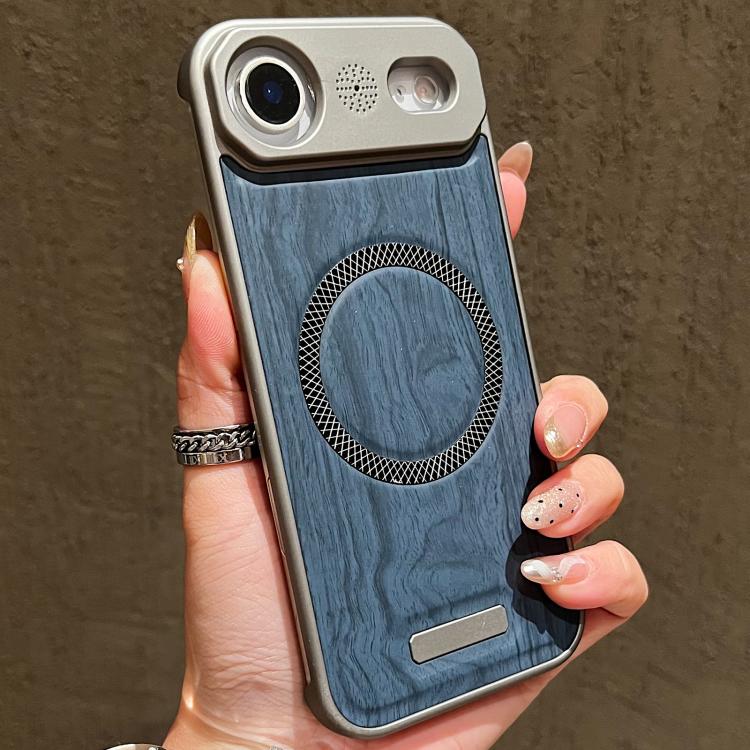 Custodia magnetica antiurto per telefono in PC con effetto legno., For iPhone 17 Pro Max, For iPhone 17 Pro, For iPhone 17, For iPhone Air