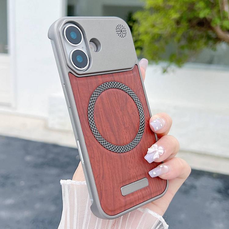 Custodia magnetica antiurto per telefono in PC con effetto legno., For iPhone 13 Pro, For iPhone 12 Pro
