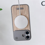 Custodia magnetica antiurto per telefono in PC con effetto legno., For iPhone 17 Pro Max, For iPhone 17 Pro, For iPhone 17, For iPhone Air