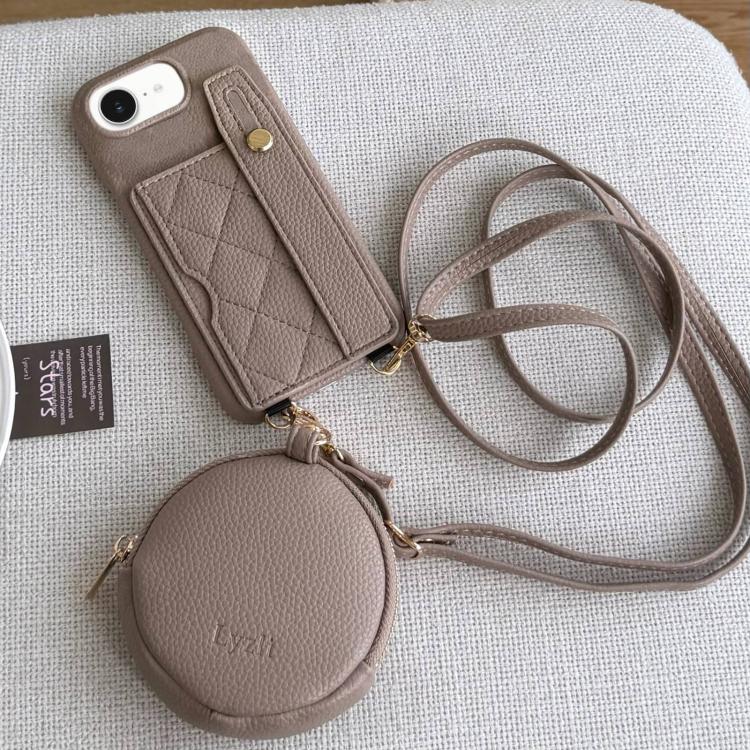 Custodia per telefono in PU con cinturino a motivo a rombi, scomparto per carte e piccolo portafoglio., For iPhone 17e / 16e, For iPhone 17 Pro Max