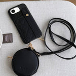 Custodia per telefono in PU con cinturino a motivo a rombi, scomparto per carte e piccolo portafoglio., For iPhone 17e / 16e, For iPhone 17 Pro Max