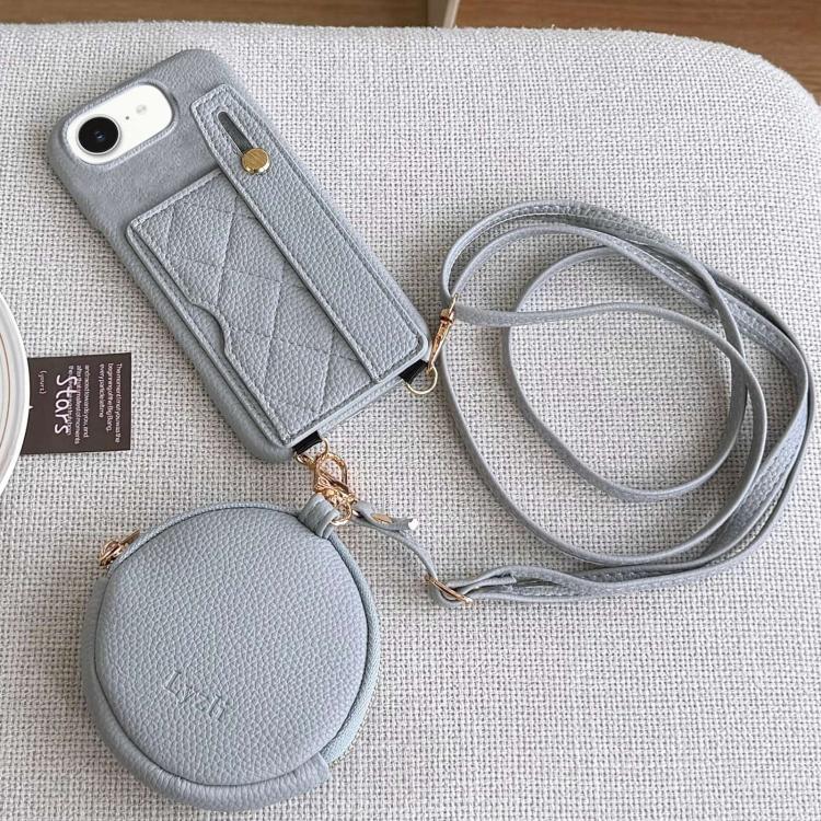 Custodia per telefono in PU con cinturino a motivo a rombi, scomparto per carte e piccolo portafoglio., For iPhone 17e / 16e, For iPhone 17 Pro Max