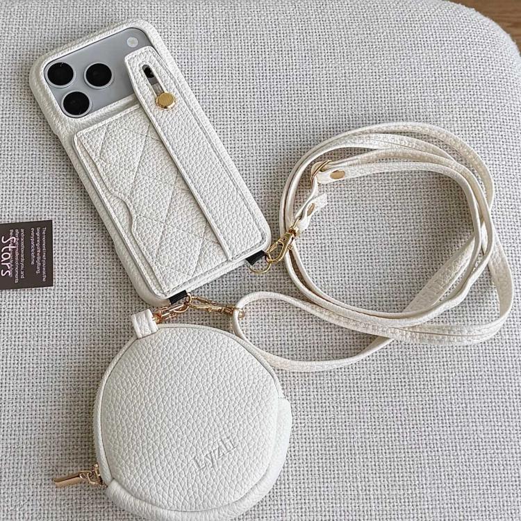 Custodia per telefono in PU con cinturino a motivo a rombi, scomparto per carte e piccolo portafoglio., For iPhone 17e / 16e, For iPhone 17 Pro Max