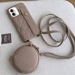 Custodia per telefono in PU con cinturino a motivo a rombi, scomparto per carte e piccolo portafoglio., For iPhone 17 Pro, For iPhone 17