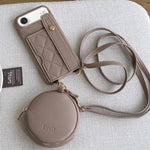 Custodia per telefono in PU con cinturino a motivo a rombi, scomparto per carte e piccolo portafoglio., For iPhone Air, For iPhone 16 Pro Max