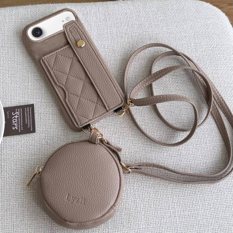 Custodia per telefono in PU con cinturino a motivo a rombi, scomparto per carte e piccolo portafoglio., For iPhone Air, For iPhone 16 Pro Max