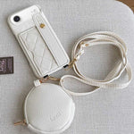 Custodia per telefono in PU con cinturino a motivo a rombi, scomparto per carte e piccolo portafoglio., For iPhone Air, For iPhone 16 Pro Max