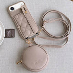 Custodia per telefono in PU con cinturino a motivo a rombi, scomparto per carte e piccolo portafoglio., For iPhone Air, For iPhone 16 Pro Max