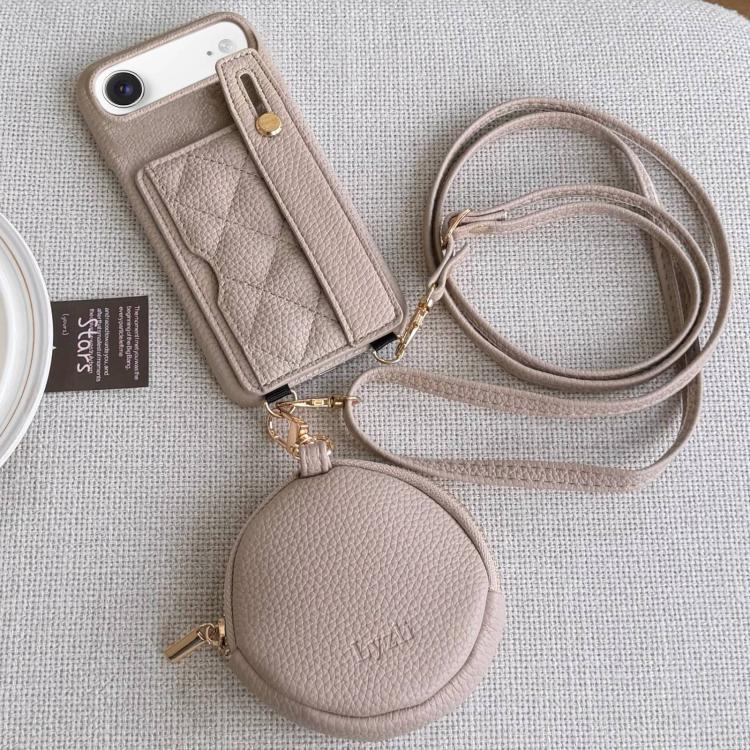 Custodia per telefono in PU con cinturino a motivo a rombi, scomparto per carte e piccolo portafoglio., For iPhone Air, For iPhone 16 Pro Max