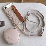 Custodia per telefono in PU con cinturino a motivo a rombi, scomparto per carte e piccolo portafoglio., For iPhone Air, For iPhone 16 Pro Max